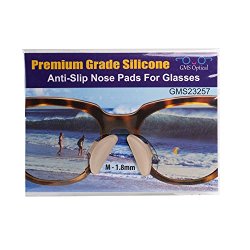 10 Pair Clear – 1.8mm x 17mm Non-Slip Nose Pads for EyeGlasses by GMS Optical – Premium Grade Silicone