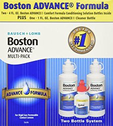 Baush & Lomb Boston Advance Comfort Formula for Rigid Gas Permeable Contact Lenses – Two 4 oz Bottles Plus 1 oz Cleaner