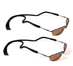 Croakies Microsuiter Eyewear, Eyeglass, and Sunglass Retainer (Black, 2 Pack)