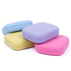 Cute Pocket Mini Contact Lens Case Travel Kit Easy Carry Mirror Container Holder Purple