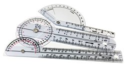 EMI Pocket 3 Piece Goniometer Set: Finger Goniometer, 6″ Goniometer, 180 Degree 6″ Goniometer EGM-430