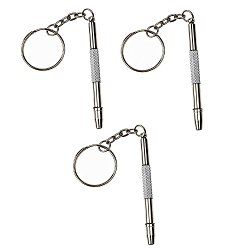 Eyeglass repair kit, Mini 4-in-1 Screwdriver Keychain Glasses Frame Repair Tool, Tightens and Fixes Sunlasses, Watches, Toys & Other Small Items -3 Pack- By OptiPlix