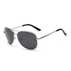 J+S Premium Military Style Classic Aviator Sunglasses, Polarized, 100% UV protection