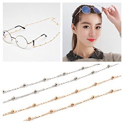 Kalevel Eyeglass Chain Beaded Glasses Sunglasses Chain Eyeglass Chains and Cords For Women Silver