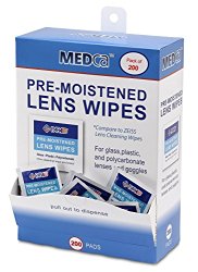 Lens Cleaning Wipes Towelette Dispenser Pre-Moistened (Pack of 200)