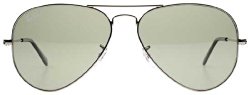 Ray-Ban Aviator Large Metal Sunglasses Rb3025 004/58 Gunmetal Crystal Green Polarized