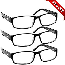 Reading Glasses _ 3 Pack Always Have a Professional Look, Crystal Clear Vision and Sure-Flex Comfort Spring Arms & Dura-Tight Screws _180 Day Guarantee + 2.00