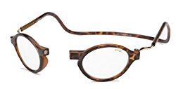CliC Euro Adjustable Front Magnetic Connect Reading Glasses; Dark Tortoise