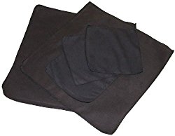 Opti Polishing Cloths: Pkg of 5 – Two 12″ x 12″ and three 6″ x 6″ – Black