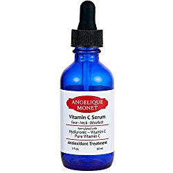 Angelique Monet Vitamin C Serum, Anti-Aging Antioxidant Treatment, Ascorbic C, Vitamin E, Hyaluronic for Face, Neck, Decollete 2oz, 60ml