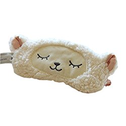 Ayygift Lambs Wool Patch Eye Mask Cute Plush Sheep Sleeping Eye Cover Blinder