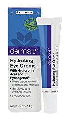derma e Hydrating Eye Crème with Hyaluronic Acid and Pycnogenol, 1/2 Ounce, 14g