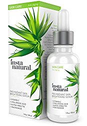 InstaNatural Vitamin C Skin Brightening Serum – Anti Wrinkle, Fine Line, Hyperpigmentation & More Serum for Face – Eye Bag & Age Eraser Facial Formula – With Hyaluronic Acid & Niacinamide – 1 OZ