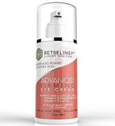 Retseliney Eye Firming Cream for Dark Circles, Puffiness, Wrinkles & Bags, Organic & Natural, Best Anti Aging Eye Tightening Lotion for Crow’s Feet and Fine Lines Twice the Size