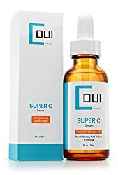 Super Vitamin C Serum – Best Collagen Anti Aging Skin Care for Face and Eyes – EGF + Marine Kelp + Hyaluronic Acid