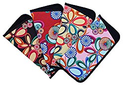 4 Pack Soft Slip In Eyeglass Case For Women, Fun Floral Design, Color Assortment