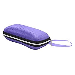 Afco Honeycomb Zipper Sunglasses Eyeglasses Case Hard Protect Box Holder-Purple