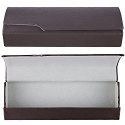 Aluminum Eyeglass Cases with Magnetic Closure – Lightweight Protective Glasses and Sunglasses Holders – Brown – Medium Size – by OptiPlix