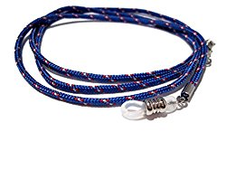 ATLanyards Blue with Maroon & White Paracord Eyeglass Lanyard Cord, Clear Grips 316