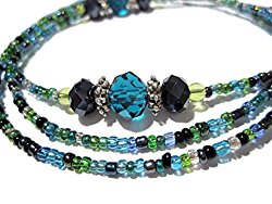 ATLanyards Peacock Decorative Beaded Eyeglass Holder Clip Grips, Clip Eyeglass Holder