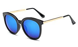 Bonvince Classic Retro Color Lens Sunglasses Black/Blue
