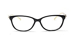 Caixia Women’s SJT-9188 Plastic Frame Cobra Accent Cateye Glasses Small Size (matte black, 0)