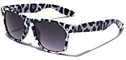 Children Colorful Animal Print Wayfarer Sunglasses Age 6-14 – White & Blue