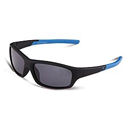 Duco Kids Sports Style Polarized Sunglasses Rubber Flexible Frame For Boys And Girls (Black005 For Age 5-12, Grey)