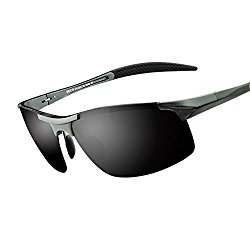 Duco Men’s Sports Style Polarized Sunglasses Driver Glasses 8177S (Gunmetal Frame,Gray Lens)