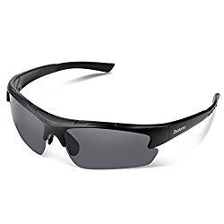 Duduma Polarized Designer Fashion Sports Sunglasses for Baseball Cycling Fishing Golf Tr62 Superlight Frame ((black matte frame with black lens)