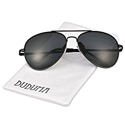 Duduma Premium Classic Aviator Sunglasses with Metal Frame Uv400 Protection(Black frame/smoke lens)
