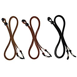 eBoot Eyeglass Chain PU Leather Eyeglass Strap Eyeglass Cords Retainer, 3 Pieces