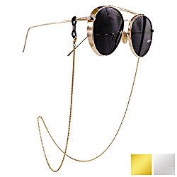 Eyeglass Chain – Kalevel Stainless Steel Sunglass Strap Eyeglass Strap Holder (Gold)