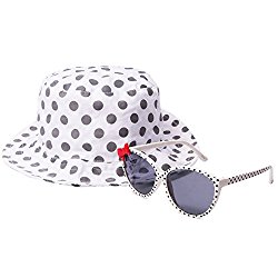 EYEGUARD UV400 Bowknot Design Kids Sunglasses and Sun Hats Combo Children Outdoor Cap