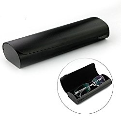 EZESO Aluminum Eyeglasses Case Hard Shell Matte Metal Frosted Spectacles for Medium and Large Frames (Black)