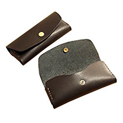 G.velox Sunglasses Case glasses holder Genuine leather ( Black/Orange ) (Black)