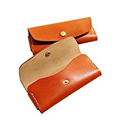 G.velox Sunglasses Case glasses holder Genuine leather ( Black/Orange ) (Orange)