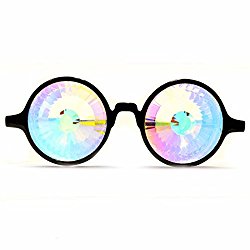 GloFX Black Kaleidoscope Glasses- Rainbow Wormhole
