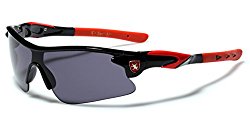 Half Frame Kids Teen Age 8-16 Performance Baseball Cycling Running Sport Sunglasses – Black & Red