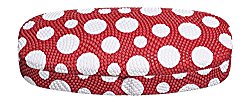 Hard Eyeglass Case, Glasses Holder For Women, Men, Girls, Boys- Polka Dot, Red