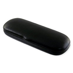 Hard Eyeglass & Reading Glasses Case with Microfiber Cleaning Cloth | Protects Small Sized Frames| Classic Smooth Black Finish | S5 Black