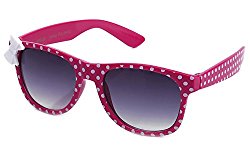 Kyra Kids Plastic Polka Dot Bow Sunglasses in Hot Pink