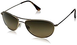 Maui Jim Baby Beach HS245-16 Polarized Aviator Sunglasses,Gold Frame/HCL Bronze Lens,One Size