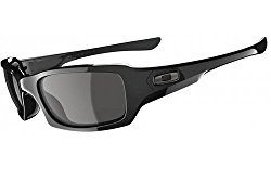 Oakley Men’s Fives Squared OO9238-04 Rectangular Sunglasses, Polished Black, 54 mm