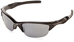 Oakley Men’s Non-Polarized Half Jacket 2.0 Oval Sunglasses,Polished Black Frame/Black Iridium Lens,One Size