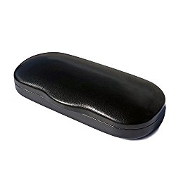Premium Eyeglass Case for Men and Women | Many Colors | Medium | Hard | Sturdy | Protective | AS196 Black