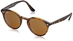 Ray-Ban Women’s Highstreet Round Sunglasses, Shiny Havana/Brown, One Size