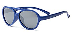 Real Kids Shades Sky Aviator Sunglasses for Kids – Flexfit Frames – Satisfaction Guaranteed – Royal Aviator Flex Fit with PC Silver Mirror Lens 7+