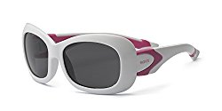 Real Kids Shades White/Pink Flex Fit PC Smoke Lens 4+ Sunglasses
