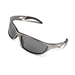 RIVBOS Polarized Sports Sunglasses Driving Sun Glasses for Men Women Tr 90 Unbreakable Frame for Cycling Baseball Running Rb831 (Sliver&Black)